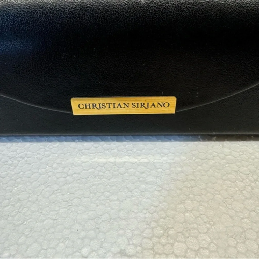Christian Siriano Eyeglass Case Hard Shell Leather‎ Magnetic Closure Carrier EUC